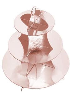 3 Tier Cup Cake Stand 35cm high Rose Gold #