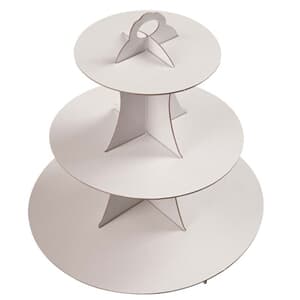 3 Tier Cup Cake Stand 35cm high White