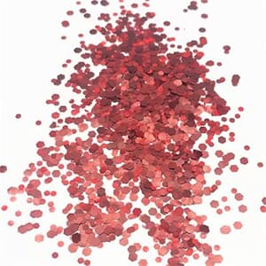 Confetti Hexagonal Metallic Red 4-5 mm size