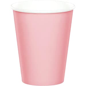 Solid Paper Cups 350ml Pink