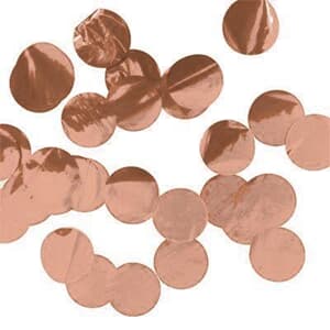 Confetti Metallic 1cm Circles Rose Gold 500 grams.