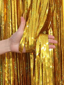 Door Curtain Laser Metallic Gold. 100cm x 200cm