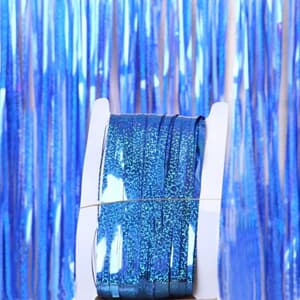 Door Curtain Holographic Metallic Royal Blue 100cm x 200cm