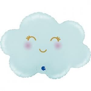 Cloud Satin Pastel Blue Supershape 30"