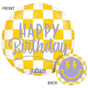 Prima 18'' Happy Birthday Face Checker Foil 45cm