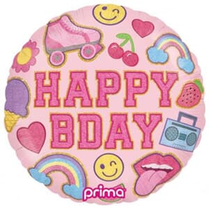 Prima 18'' Happy Birthday Girl Patches Foil 45cm