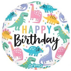 Prima 18'' Happy Birthday Colourful Dinos Foil 45cm