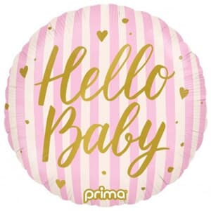 Prima 18'' Hello Baby Pink Stripes Foil 45cm