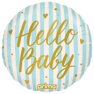 Prima 18'' Hello Baby Blue Stripes Foil 45cm