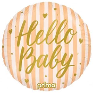 Prima 18'' Hello Baby Peach Stripes Foil 45cm