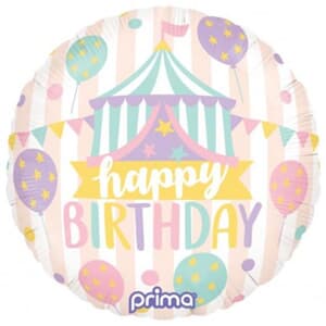 Prima 18'' Birthday Pastel Circus Foil 45cm