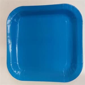 Square Paper Dinner Plates 22.8cm Light Blue