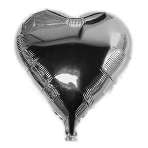 Heart 45cm Foil Silver Hang-Sell Packaging,