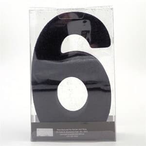 Foam Glitter Number 6 Centerpiece Black with adhesive base