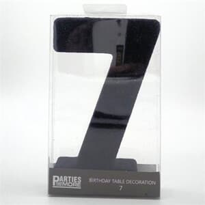 Foam Glitter Number 7 Centerpiece Black with adhesive base
