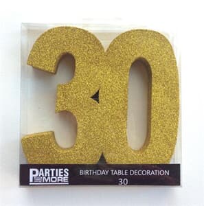 Foam Glitter Number 30 Centerpiece Gold #