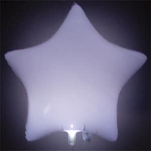 Star Mylar Balloon with white LED in valve. 55cm