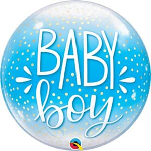 Baby Boy Blue & Confetti Dots Bubble 55cm