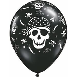 Qualatex Balloons Pirate Skull & Crossbones Black 28cm