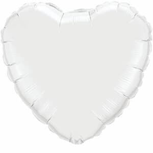 Heart Foil White 36" Unpackaged