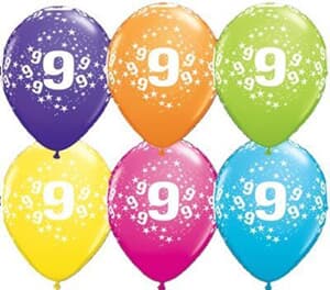 Qualatex Balloons 9 Around Tropical Assorted 28cm. #