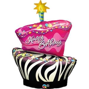 Birthday Funky Zebra Stripe Cake 104cm.