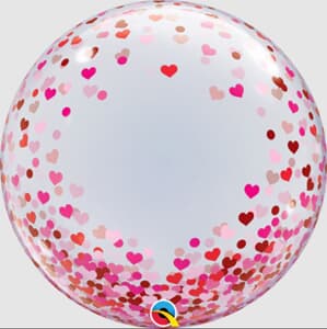 Bubble Red & Pink Confetti Hearts 55.5cm