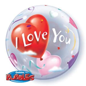 I love You Heart balloons Bubble 55cm