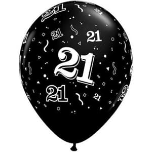 Qualatex Balloons 21 Around Onyx Black 28cm #
