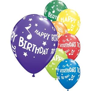 Qualatex Balloons Happy Birthday To You Music Note 28cm