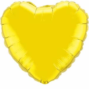Heart Foil Citrine Yellow 36" Unpackaged