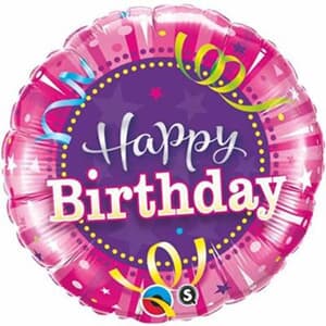 Qualatex Balloons Birthday Hot Pink 45cm