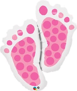Baby Feet Pink Foil Helium shape 88cm