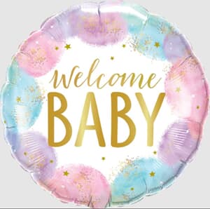 Qualatex Balloons Welcome Baby Watercolor 45cm