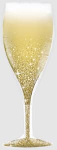 Golden Bubbly Wine Glass Shape 100cm