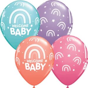 Qualatex Balloons Welcome Baby Boho Rainbows 28cm