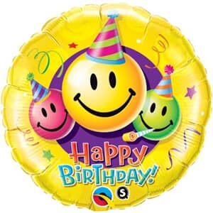 Qualatex Balloons Birthday Smiley Faces 45cm