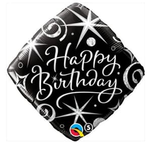Qualatex Balloons Birthday Elegant Sparkles and Swirls 45cm