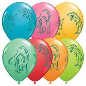 Qualatex Balloons Dinosaurs In Action Festive Assort 28cm