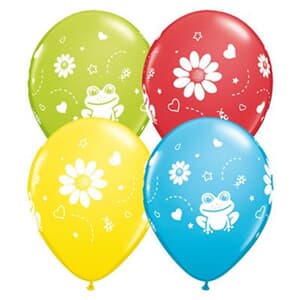 Qualatex Balloons Frogs & Daisies asst 28cm