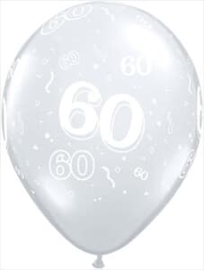 Qualatex Balloons 60 Around Diamond Clear Asst 28cm #