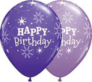 Qualatex Balloons Birthday Sparkle Purple Asst 28cm