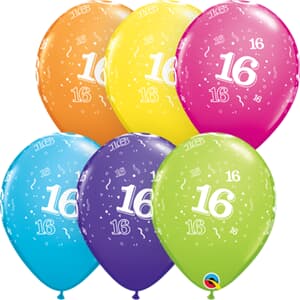 Qualatex Balloons 16 Around Tropical Assorted 28cm.