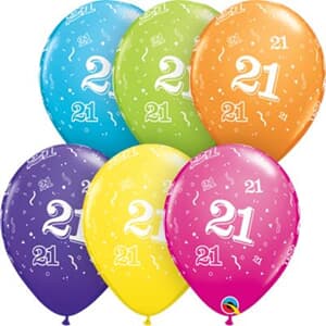 Qualatex Balloons 21 Around Tropical Assorted 28cm #