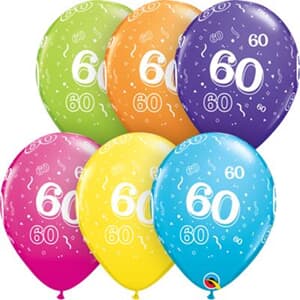 Qualatex Balloons 60 Around Tropical Assorted 28cm. #