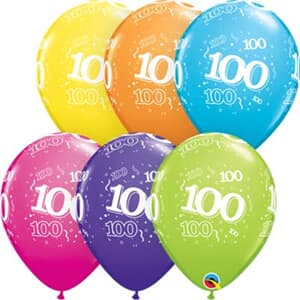 Qualatex Balloons 100 Around Tropical Assorted 28cm