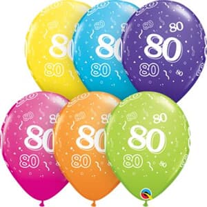 Qualatex Balloons 80 Around Tropical Assorted 28cm. #