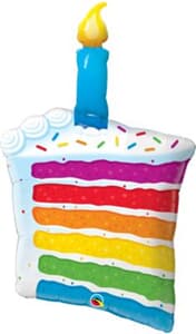Balloon Foil Rainbow Cake and Candles 106cm