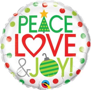 Qualatex Balloons Peace Love and Joy 45cm