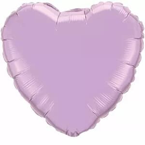23cm Heart Foil Pearl Lavender